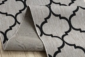 Behúň SIZAL FLOORLUX 20608, koniczyna marokánka, trellis strieborný  / čierny