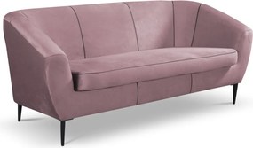 Trojmiestna pohovka Olivio, svetle ružová zamatová látka