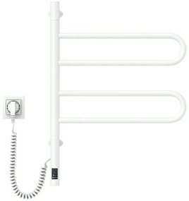 Elektrický otočný sušák na uteráky FOUETTE 128W/230V 64,6 cm IP44 biely