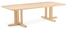 Stôl KUPOL, obdĺžnik, 1800x800x500 mm, linoleum - béžová, breza