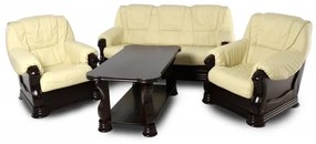 Kožená sedacia súprava Baron LUX 3N + 1 + 1, šedá / čerešňa (K 23 - antracit/4 )