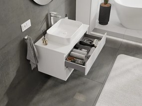 Mexen Rivel, kúpeľňová skrinka 80 cm, 2 zásuvky, drážkovaná, biela matná, 91A20-08047-2-BFF01