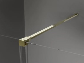 Mexen Velar, sprchový kút s posuvnými dverami 140 x 70 cm, 8mm šedé sklo, zlatá lesklá, 871-140-070-41-50