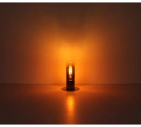 Globo 21000TG - Stolná lampa ANNIKA 1xE27/25W/230V pr. 9 cm čierna/medená