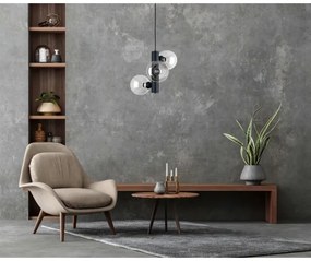 Luster na lanku TUBE 3xE27/60W/230V čierna/číra