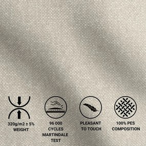 Béžová čalúnená dvojlôžková posteľ s úložným priestorom s roštom 200x200 cm Lounge L – Maison de Rêve