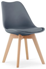 Tmavosivá stolička BALI MARK s bukovými nohami