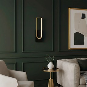 Toolight Toolight, LED nástenné svietidlo 10W, 4000K, APP1782-W, zlatá matná-čierna, OSW-06359