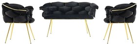 Sedacia súprava Balon Black and Gold, 3 ks