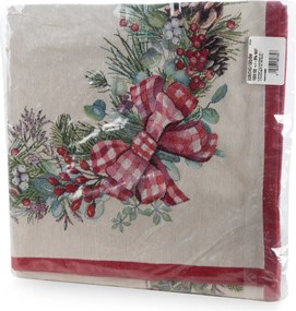 VIANOČNÝ GOBELÍNOVÝ OBRUS GARLAND 100X100 CM VZOROVANÝ