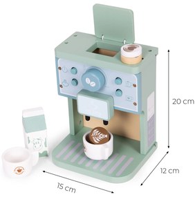 Drevený kávovar pre deti barista set 8 kusov ECOTOYS