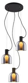 Klausen 113008 - Luster na lanku FIRE 3xE27/9W/230V šedá/čierna