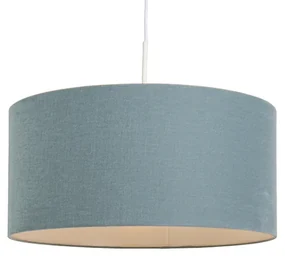 Závesné svietidlo biele s modrým tienidlom 50 cm - Combi 1