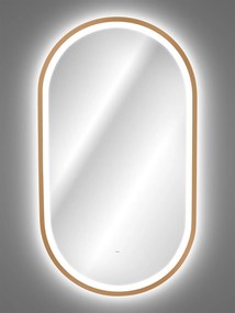 Comad Závesné zrkadlo s LED osvetlením Apollo 2 50x90 cm s pohybovým senzorom, zlatá