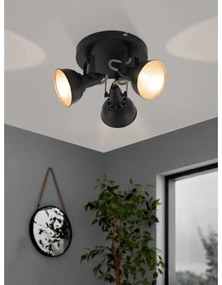 Eglo 75514 - Bodové svietidlo THORNTON 3xE14/28W/230V čierna/zlatá