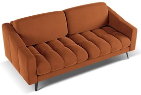 Oranžová zamatová pohovka 202 cm Nalu – Makamii