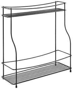 Čierna dvojposchodová prídavná polica do kuchyne Metaltex Balsamico Lava