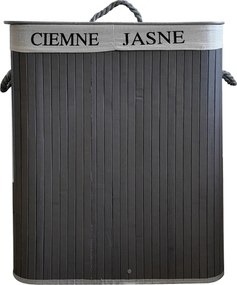 TRENDIE Bambusový kôš na prádlo 100l šedý + DARČEK