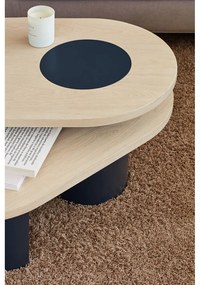 Modrý/v prírodnej farbe konferenčný stolík v dekore jaseňa 50x120 cm Nori – Teulat