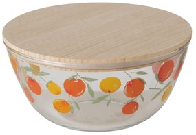 Sklenená misa s poklopom Fruits