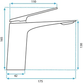 Rea Avalon, umývadlová batéria h-165, čierna matná, REA-B1117