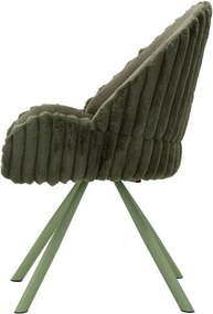 Zelená čalúnená jedálenské kreslá v súprave 2 ks s podrúčkami Stockholm – Mauro Ferretti