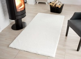 Kusový koberec RABBIT FUR - imitácia králičej kožušiny - biely