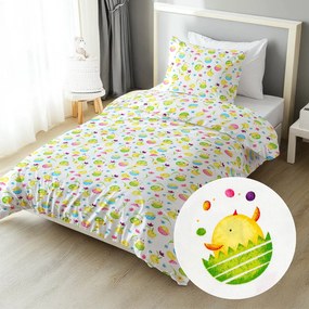 Biante Detské bavlnené posteľné obliečky Sandra SA-074 Žlté kuriatka Jednolôžko 140x200 a 70x90 cm