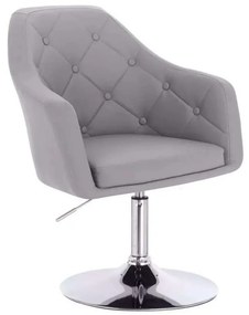 LuxuryForm DESIGN Kreslo ANDORA na striebornom tanieri - sivé