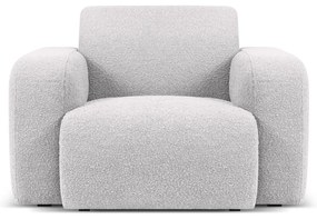 Svetlosivé kreslo z textílie bouclé Molino – Micadoni Home