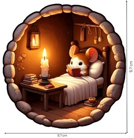PIPPER. Samolepka na stenu „Myš v domčeku 6"