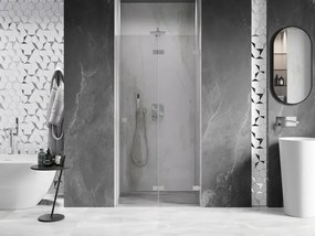 Mexen, Mexen Lunar-F pravé sklápacie sprchové dvere 70 cm, transparentné, brúsený nikel - 836-070-000-97-00-P