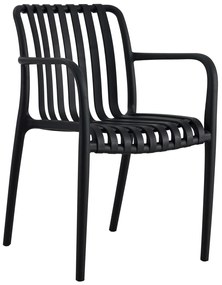 JULIAN čierna - moderné stoličky do kuchyne, záhrady, kaviarne (stohovateľné)