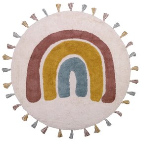 Detský ručne vyrobený koberec Nattiot Rainbow, ø 110 cm