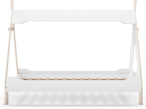 Biela domčeková detská posteľ z borovicového dreva 90x190 cm Nora – Marckeric