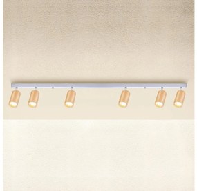 Brilagi - Bodové svietidlo SELE 6xGU10/30W/230V biela/dekor duba