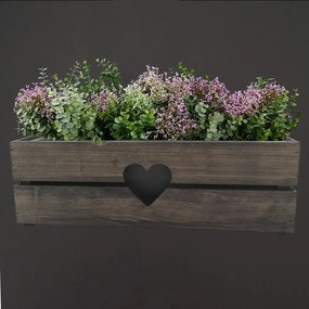 AMADEA Drevený obal s hrantíkom so srdcom tmavý, 52x21,5x17cm Český výrobok