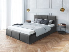Čalúnená manželská posteľ s úložným priestorom Izabela - grafit Rozmer: 180x200