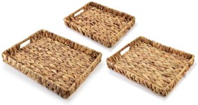 Sada 3 ks podnosů AMPARO vodní hyacint natural