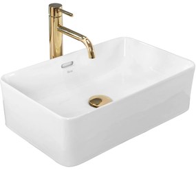 Rea Berta, keramické umývadlo na dosku 485x315x145 mm, biela lesklá, REA-U5098