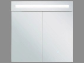 Kúpeľňová zrkadlová skrinka na stenu s LED osvetlením 60 x 60 cm biela JARAMILLO Beliani