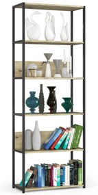 Regál LOFT 70 cm čierna/dub artisan