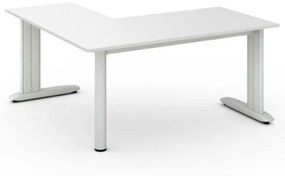 Rohový kancelársky písací stôl PRIMO FLEXIBLE, 1600 x 1600 mm, biela