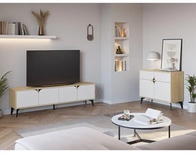 Skrinka v dekore duba v bielo-prírodnej farbe 95x79 cm Nola – Marckeric