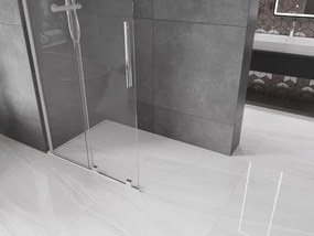 Mexen Velar L, posuvná sprchová zástena Walk-in 120 x 200 cm, 8mm číre sklo, chrómová, 871-120-003-03-01