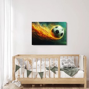 Obraz - Futbalová lopta v lete (90x60 cm)