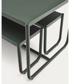 Tmavozelená kovová záhradná jedálenská súprava pre 4 Sotil – Kave Home