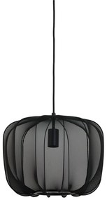 Čierne závesné svietidlo s textilným tienidlom ø 40 cm Plumeria – Light &amp; Living