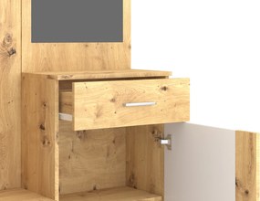 Předsíňová stěna Trio se zrcadlem 145 cm dub Artisan/bílá