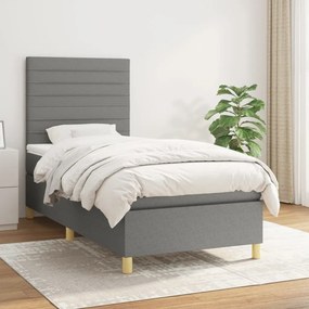 Boxspring posteľ s matracom tmavosivá 100x200 cm látka 3142394